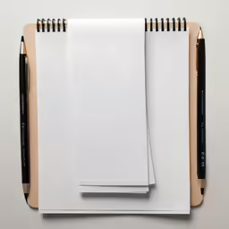 a notepad and a pen laying on top of a notebook