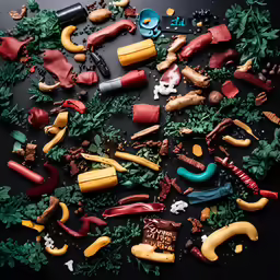 a collection of different tools are on a black table
