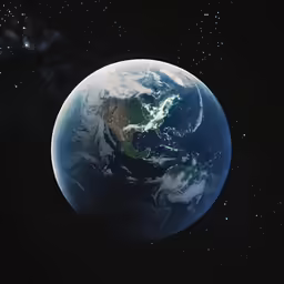 the earth as seen from space, looking up