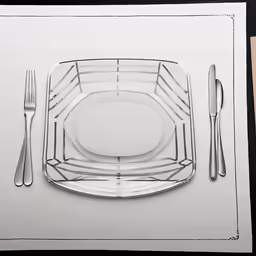 the top half of a folded dinner plate