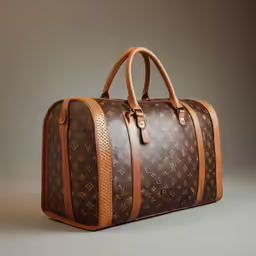 a bag with handles that has a brown handle