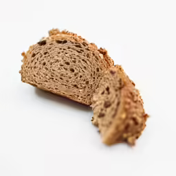 a piece of bread that has been cut in half