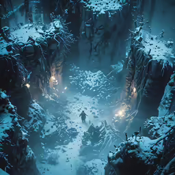 a sci - fi concept art of a mountain valley