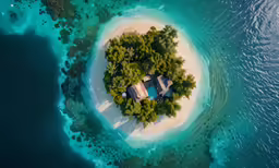 an island in the middle of the water