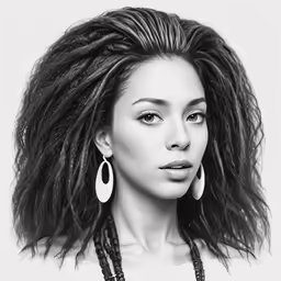 a woman with dread locks and big earrings