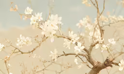 a small tree with lots of white flowers