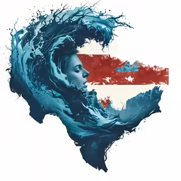 a painting of the map of cuba with water pouring