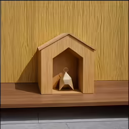 the small wooden house is made from solid wood