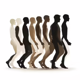 a drawing of an assortment of people from one person to another