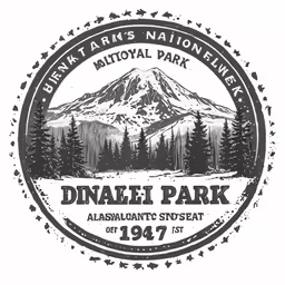the national park logo with mountains and trees