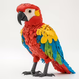 a parrot made with construction paper and paper machs