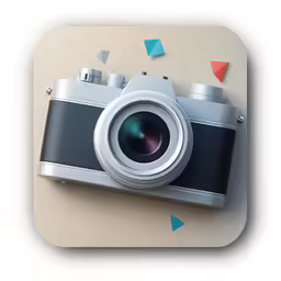 a camera on top of a white surface with some paper clips