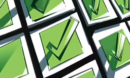 green and white squares are arranged next to each other