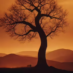 there is a large tree with some leaves