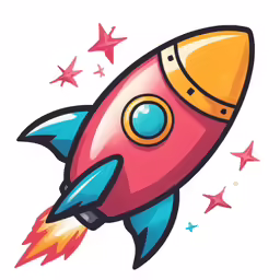 an image of a cartoon rocket ship