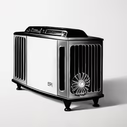 the image of an electric machine is black and white