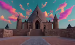 there is an artistic photograph of a castle