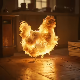 the fire is spinning around on the floor