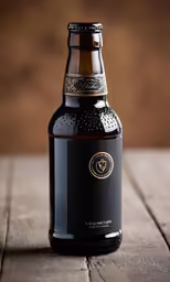 a glass bottle that is sitting on top of a table