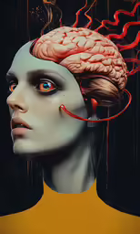 a human head with multiple parts on top of it