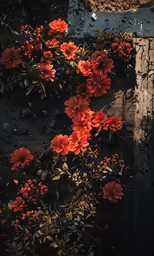 a bunch of flowers that are growing on some dirt