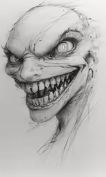 a creepy creature with big teeth and fangs