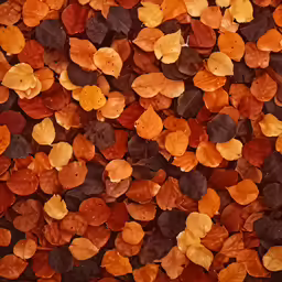 the various leaves are arranged in the shape of heart
