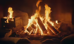 a close up of a fire in a fireplace