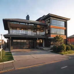 there is a tall modern building with an attached balcony and balconies