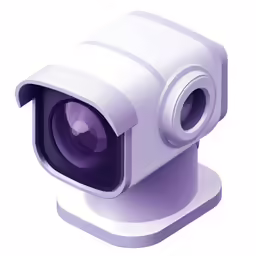 a white security camera on a white background