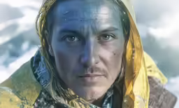 the hobbi character stares into the camera