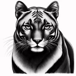 a tiger with blue eyes and big ears