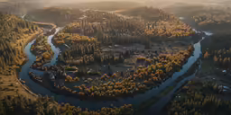 a scenic view of the river and its surroundings