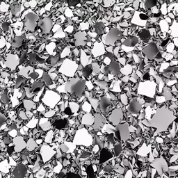several small glass pieces are arranged together
