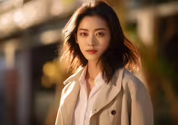 a woman wearing a coat looking at the camera,this is an image of a woman in a white dress