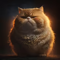 an orange cat looking to its left as it stares up at the sky