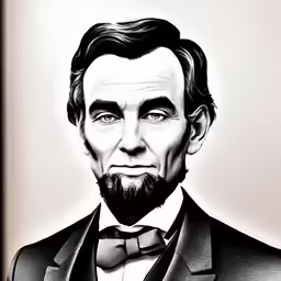 a abraham lincoln drawing in black and white