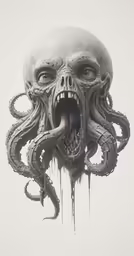 a strange looking creature with large, open mouth