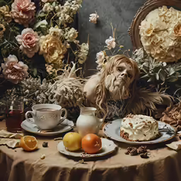 some pumpkins and other fruits are on a table
