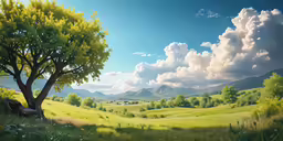 there is a tree that is sitting in the grass