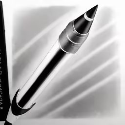 a pen next to another one with a shadow
