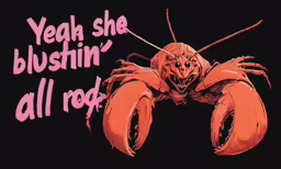 an art deco picture with a quote and a giant lobster