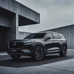 an image of a black and white photo of the volvo suv