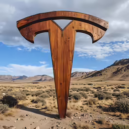 a statue made of wood and iron in the desert