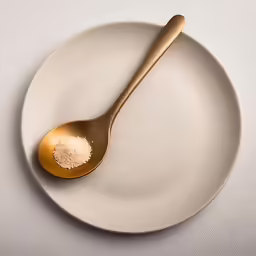 a close up of a spoon on a plate