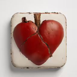 two heart shaped pieces in the middle of a square piece