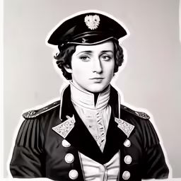a very cute drawing of a person in uniform