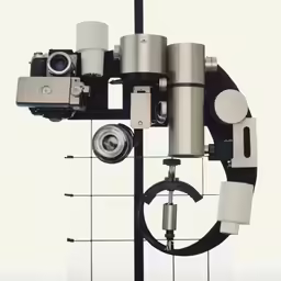 a tripod with two cameras on top of it
