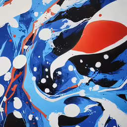 a painting is displayed on the wall
