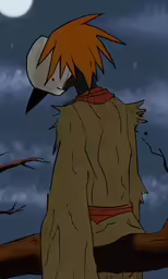 a cartoon image of a person on a tree